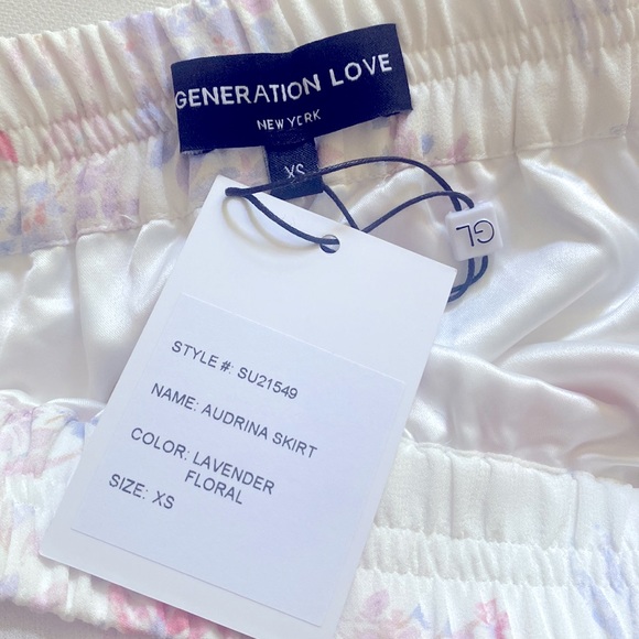 (A7) Generation Love Audrina Skirt Lavender Floral, Size XS, NWT - Picture 8 of 13